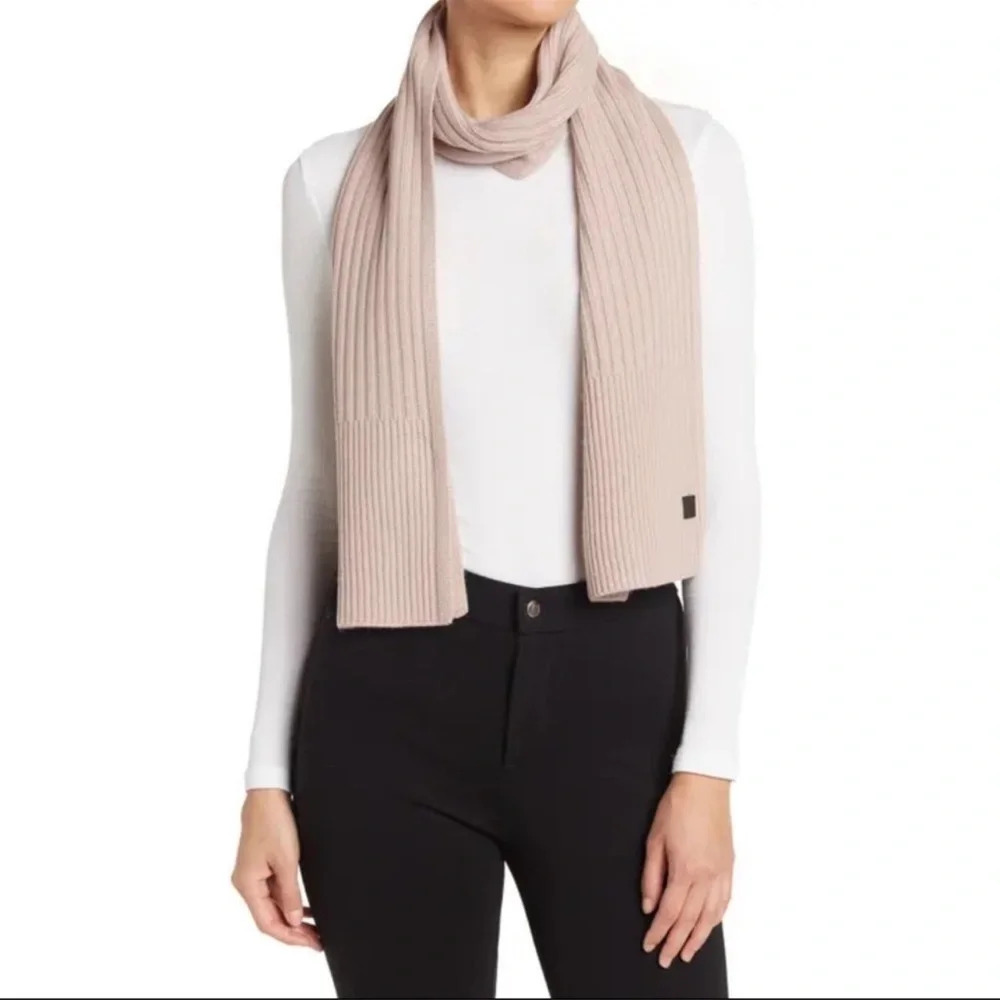 Allsaints Ribbed Knit Scarf, Blush, NWT